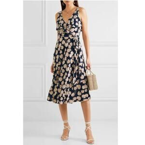 Diane Von Furstenberg Naya Floral 100% Silk Sleeveless Wrap Dress Retail $600